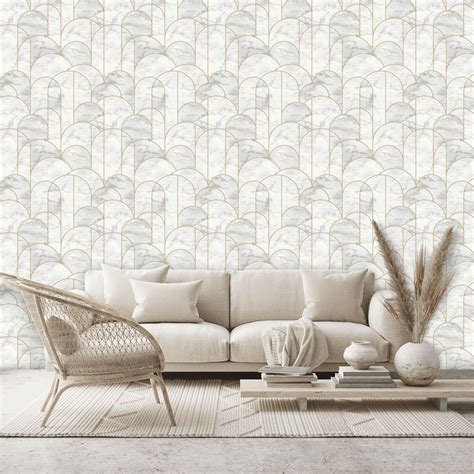 Arch Wallpaper Grey And White By Engblad And Co 8823