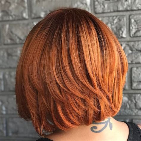 One Length Red Bob With Piece Y Layers Medium Bob Hairstyles Choppy Bob Hairstyles Red Bob Hair