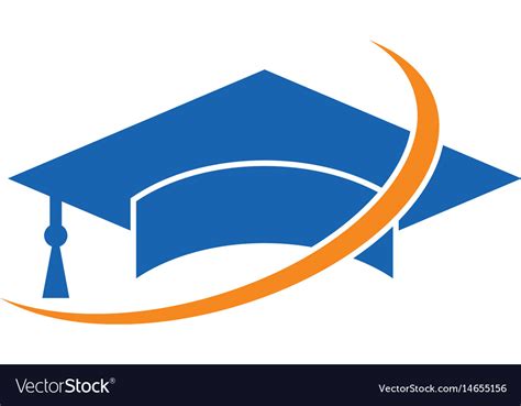 Swirl Graduation Hat Logo Image Royalty Free Vector Image