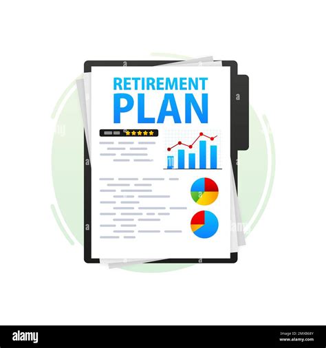Retirement plan. Saving money for future. Diagrams and charts. Vector