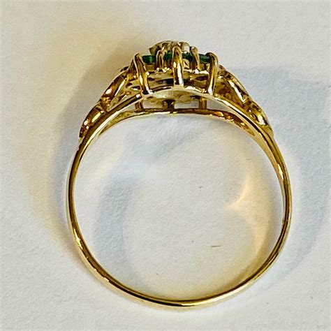 9ct Gold Diamond And Emerald Cluster Ring Jewellery And Gold Hemswell