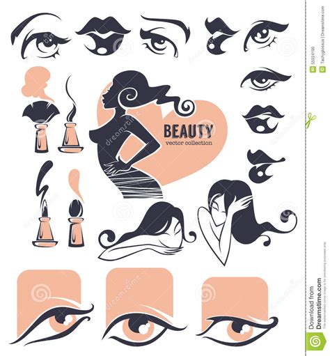 Beauty Vector Collection Stock Vector Illustration Of Foundation