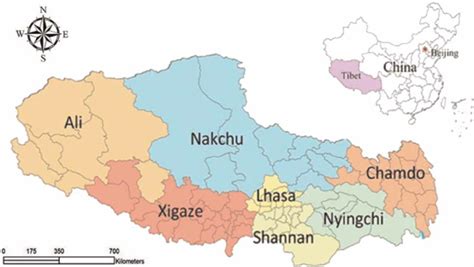 Xinjiang is china's most western most region, and borders russia and mongolia to its north. | The administrative map of the Tibet Autonomous Region, China. | Download Scientific Diagram