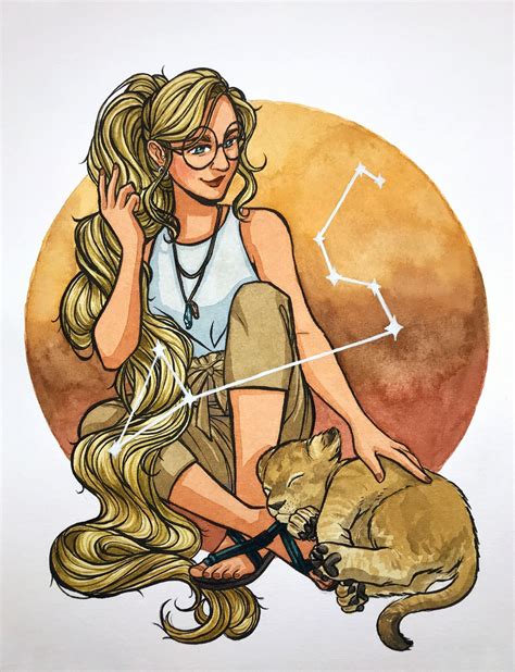 I Drew A Little Illustration Cartoon Girl Drawing Zodiac Leo Art