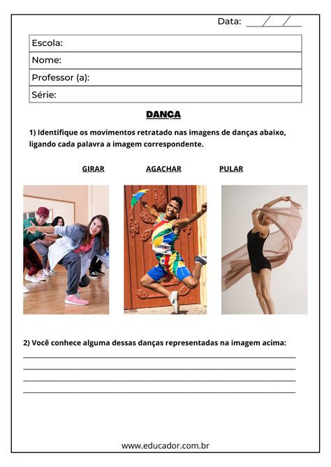 Atividades De Arte Sobre Dança Com Gabarito 5 Ano