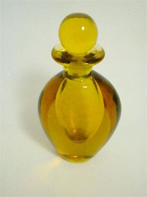 Vintage Clear And Amber Controlled Bubbles Murano Art Glass Perfume