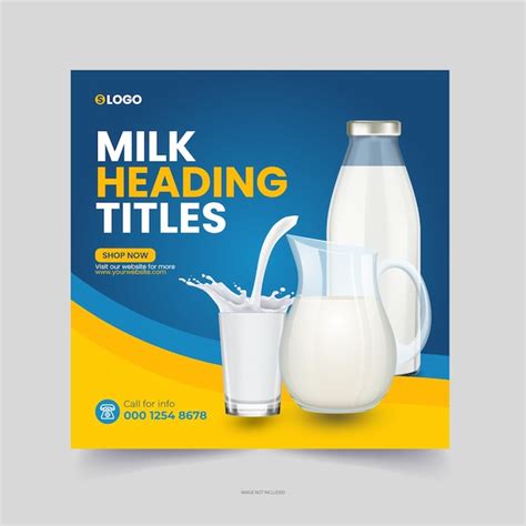 Premium Vector Fresh Organic Milk Product Sale Social Media Post And
