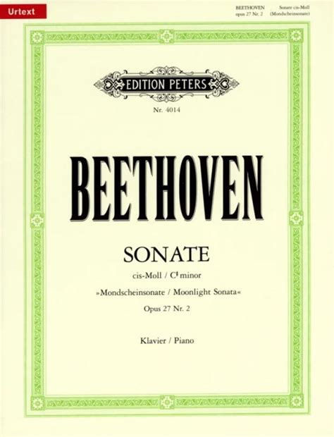 Piano Sonata No 14 In C Sharp Minor Op 272 Van Ludwig Van Beethoven