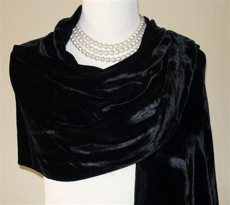 Vintage Black Silk Velvet Shawlevening Wrap With Fringe