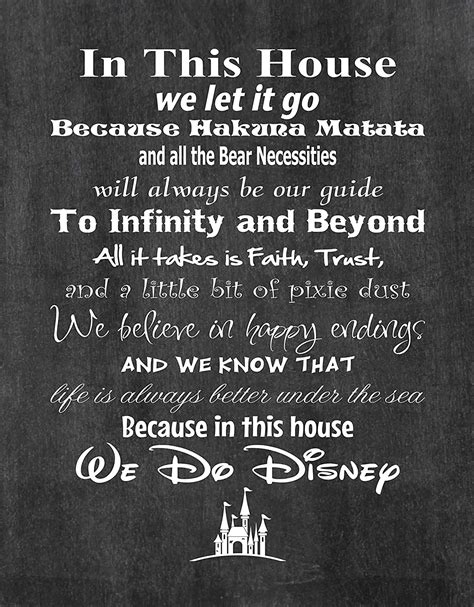 Simply Remarkable In This House We Do Disney Poster Print Photo