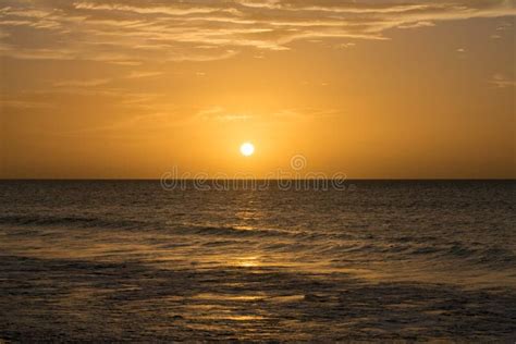 Sunset Over The Atlantic Ocean From Boa Vista Cape Verde Africa Stock