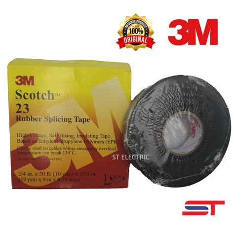 Original 3m Scotch® 23 Rubber Splicing Tape Black 19mm X 90m X 076mm