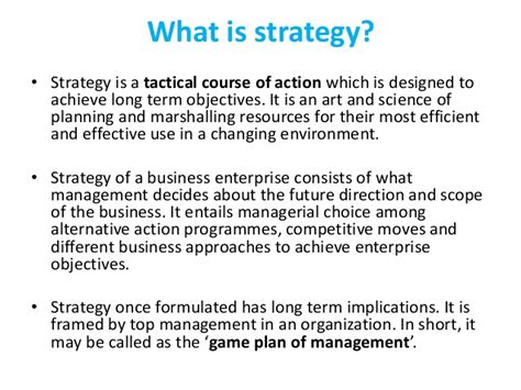 It is the first and foremost activity to achieve desired results. Strategic management ppt