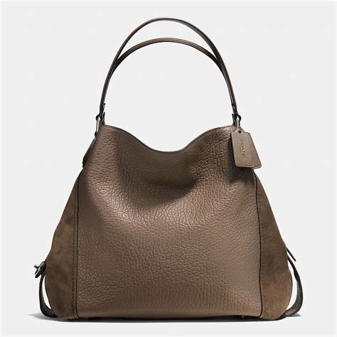 Lyst Coach Edie Shoulder Bag 42 In Mixed Leathers In Brown