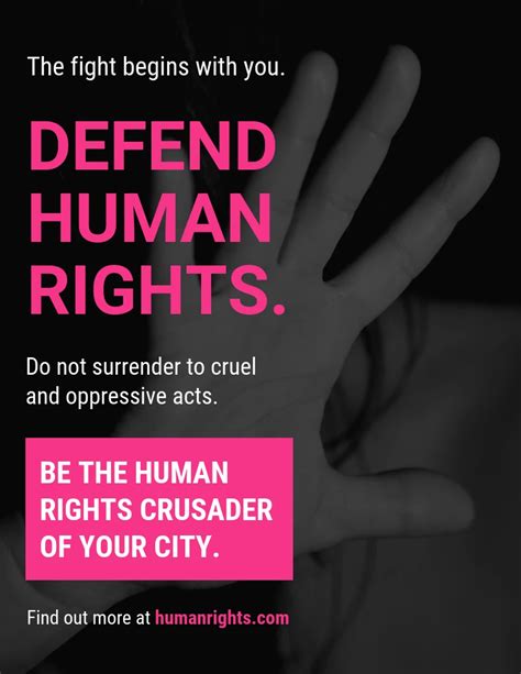 Dark Pink Human Rights Posters Venngage