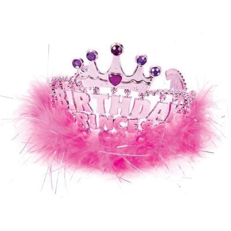 Birthday Princess Tiara Dress Up Pink Marabou Tiara