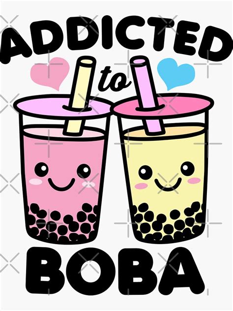 Addicted To Boba Kawaii Boba Tea Bubble Drink Sticker For Sale By
