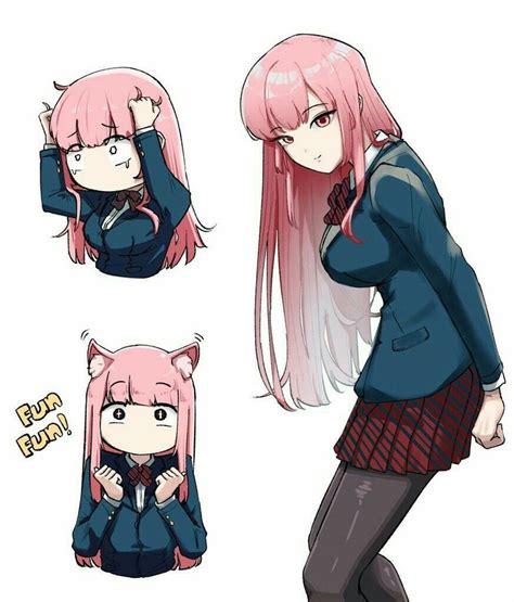 An Anime Character With Pink Hair And Bangs