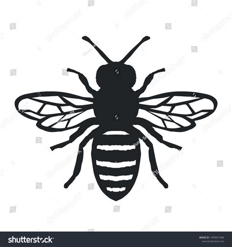 Honey Bee Icon Black Bee On Stock Vector Royalty Free 1459931696 Shutterstock