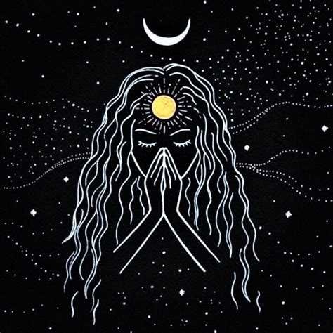 Star Goddess Sun And Moon Witch Goddess Sticker Print Etsy Celestial Art Astrology Art