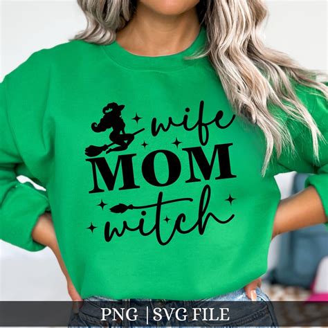 Mom Wife Witch Svg Png Spooky Mama Svg Cute Mom Halloween Etsy