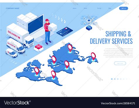 Isometric Logistics And Delivery Infographics Vector Image