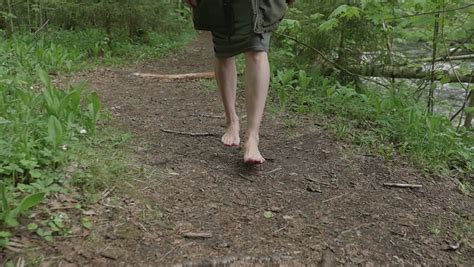 Girl Walking Barefoot Through The Woods Hd Stock Footage Video 12454523 Shutterstock