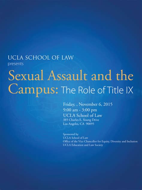 Sexual Assault And The Campus The Role Of Title Ix Ucla Equity