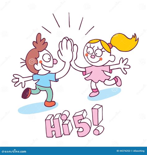 High Five Kids Stock Vector Image Of Pose Force Comic 44376253