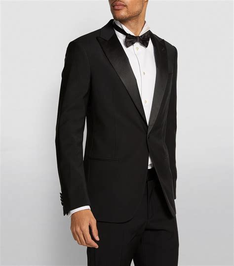 Giorgio Armani Black Silk Trimmed Tuxedo Suit Harrods Uk