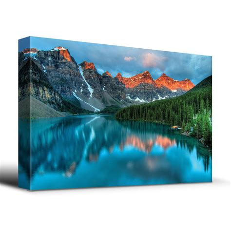 Wall26 Tranquil Mountain Lake Canvas Art Home Decor 12x18 Inches