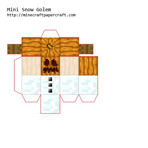 Papercraft Mini Snow Golem Minecraft Printables Minecraft Templates