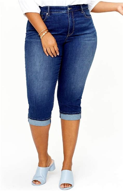 Jack David Womens Plus Size Stretch Capri Denim Jeans Pants Walmart Com