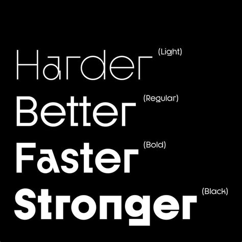the words harder faster faster and longer are shown in white letters on a black background