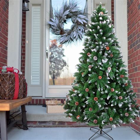 7ft Artificial Christmas Tree For Outdoor Xmas Pine Tree With 61 Pine