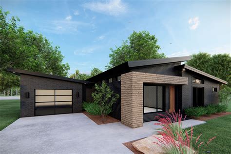One Level Contemporary Home Plan With Single Garage 70670mk