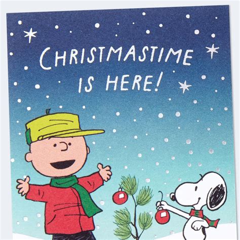 325 Mini Peanuts Charlie Brown And Snoopy Christmas Card Greeting