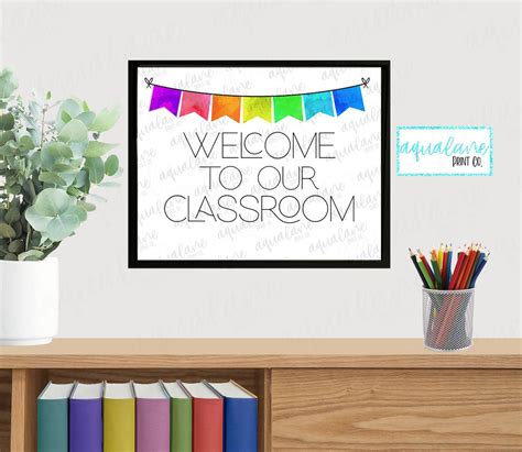 Classroom Welcome Sign Printable Instant Download Teacher Etsy