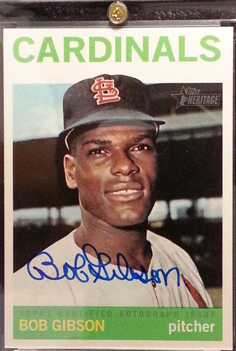 2013 Topps Heritage Bob Gibson Cardinals Certified Autograph Auto