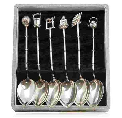 Antique Japanese 950 Sterling Silver Spoon Set Ed1485