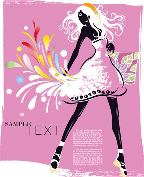 Set Of Fashion Girl Vector Graphic Vectors Graphic Art Designs In