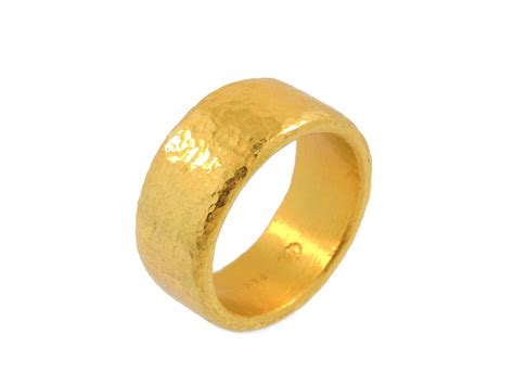 Solid 1 Troy Ounce 24k Pure Gold Hammered Finish Ring Etsy Israel