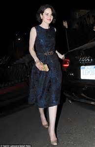 Michelle Dockery Leaves Chateau Marmont In A Sparkling Midnight Blue