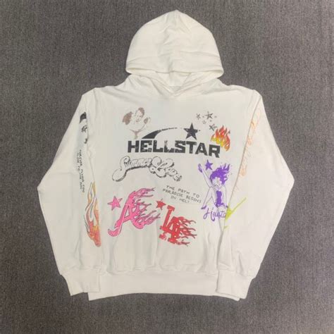 Hellstar I Love Hellstar Logo Print Hoodie White