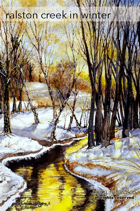 Ralston Creek In Winter Watercolors