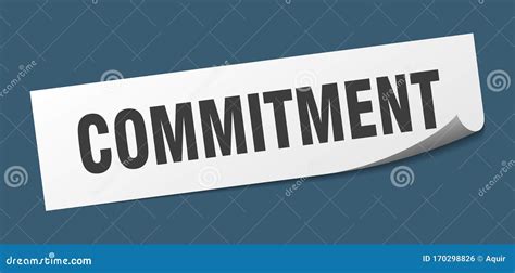 Commitment Sticker Commitment Square Sign Stock Vector Illustration