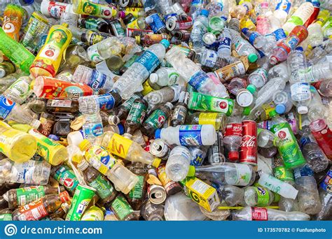 Bangkok Thailand February 23 2020 Plastic Rubbish Bottles