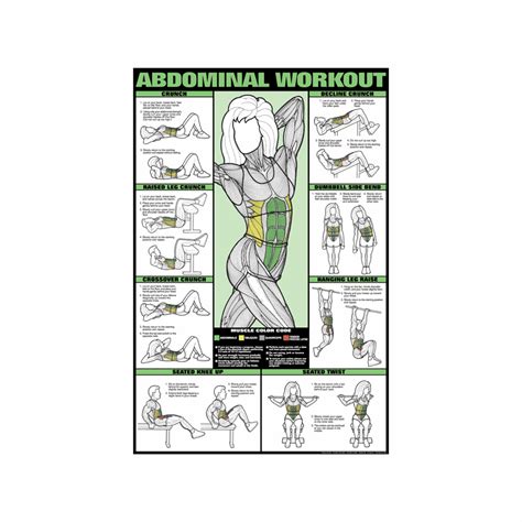 Abdominal Workout Poster Laminated