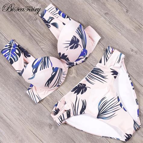 biseafairy 2019 sexy biquin iswimsuit summer cut out print bathing suits push up bikini swimwear
