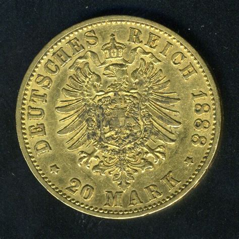 Germany 20 Mark Gold Coin Of 1888a
